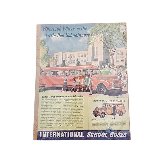 1940 International School Bus Advertisement Station Wagon School Vtg Print AD - Picture 1 of 3